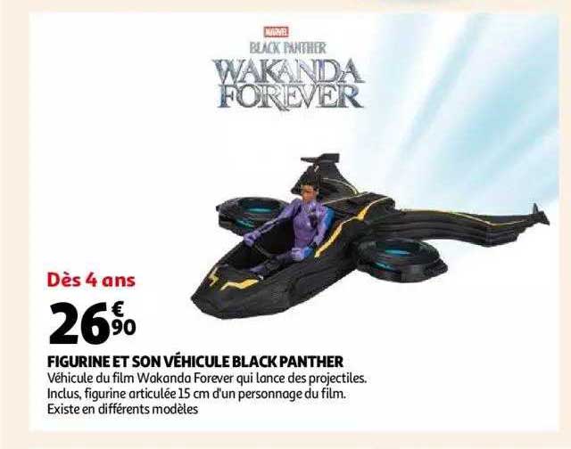 figurine et son véhicule black panther