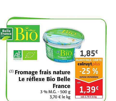 fromage frais nature le réflexe bio belle france