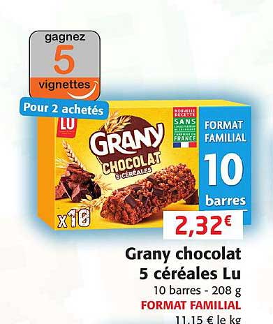 grany chocolat 5 céréales lu
