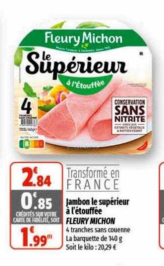 jambon le supérieur à l'étouffée fleury michon