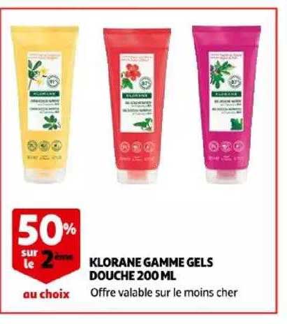 klorane gamme gels douche 200ml