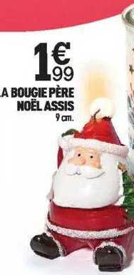 la bougie père noël assis