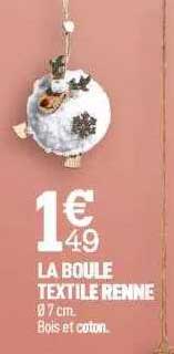 la boule textile renne
