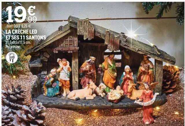 la crèche led et ses 11 santons