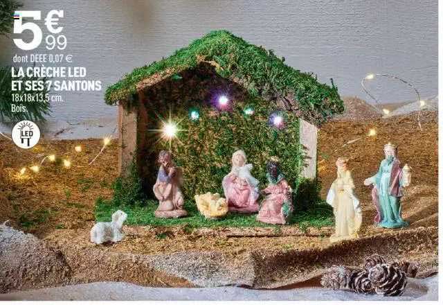 la crèche led et ses 7 santons