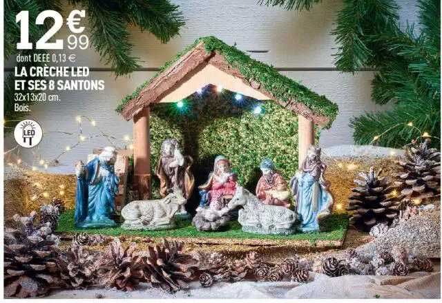 la crèche led et ses 8 santons