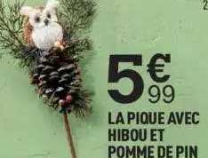 La Pique Avec Hibou Et Pomme De Pin