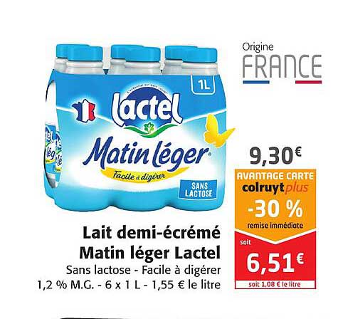 lait demi-écrémé matin léger lactel