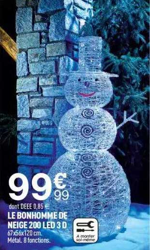 le bonhomme de neige 200 led 3d