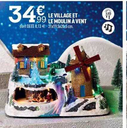 le village et le moulin à vent