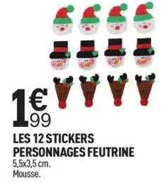 les 12 stickers personnages feutrine