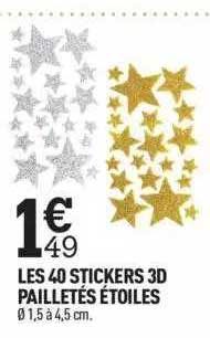 Les 40 Stickers 3d Pailletés étoiles