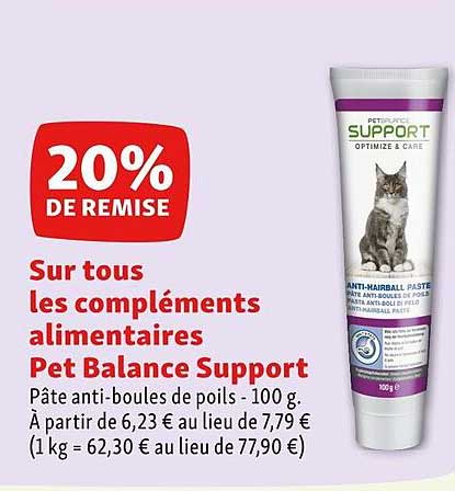 les compléments alimentaires pet balance support