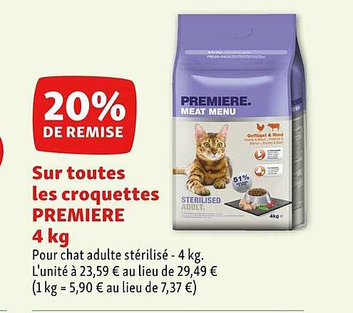 Les Croquettes Première 4 Kg