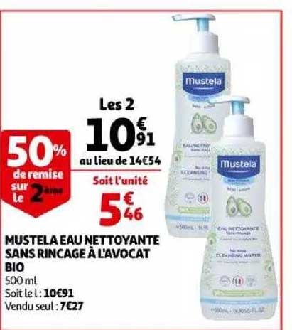 mustela eau nettoyante sans rinçage à l'avocat bio