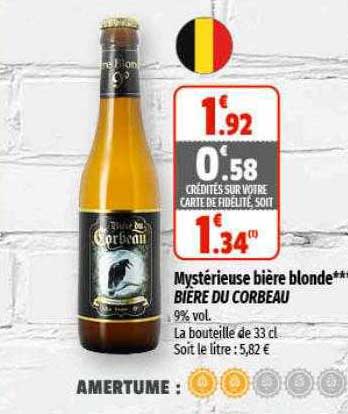 mystérieuse bière blonde bière du corbeau