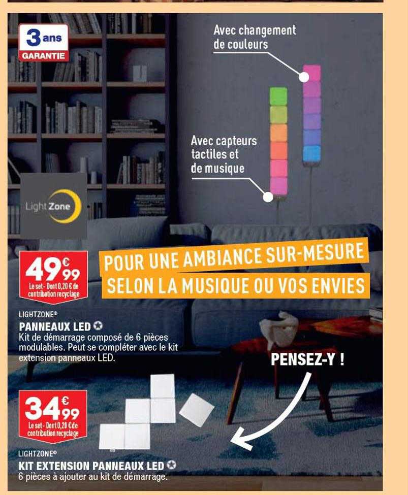 panneaux led light zone, kit extension panneaux led light zone