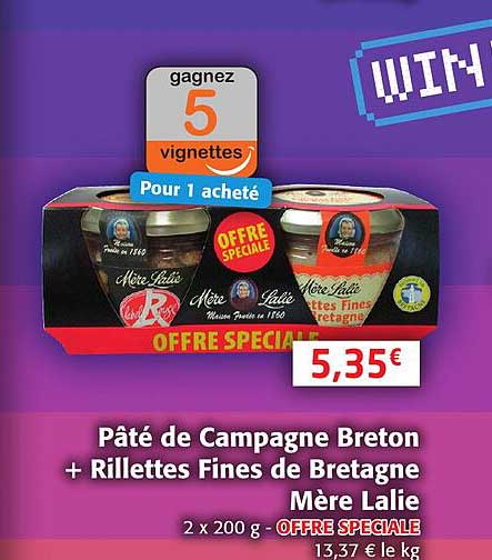 pâté de campagne breton +  rillettes fines de bretagne mère lalie