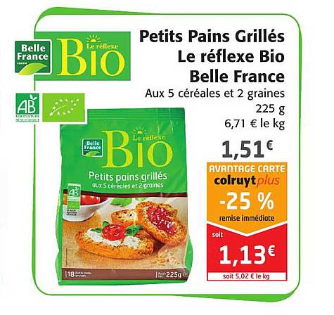 petits pains grillés le réflexe bio belle france