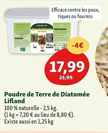 poudre de terre de diatomée lifland