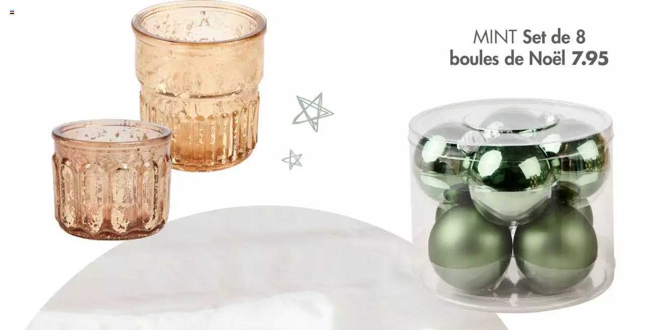 Set De 8 Boules De Noël Mint