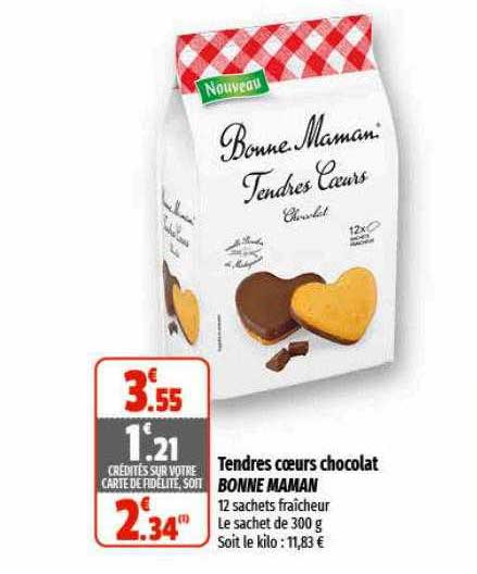tendres cœurs chocolat bonne maman