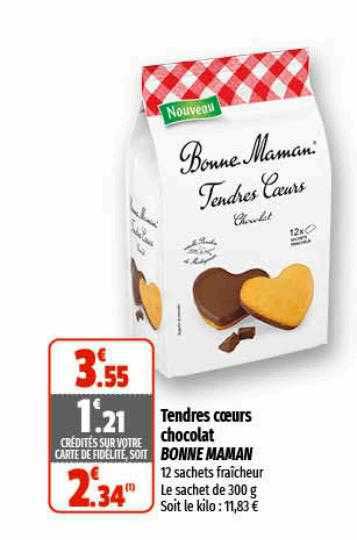 tendres cœurs chocolat bonne maman
