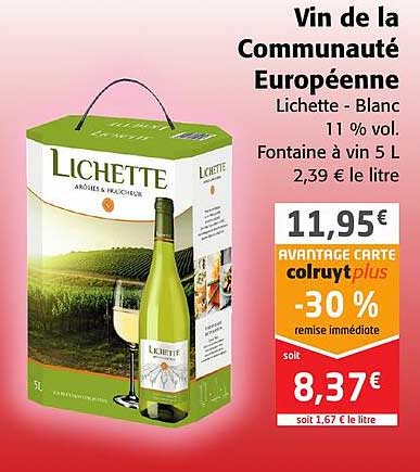 vin de la communauté européenne lichette - blanc 11% vol.