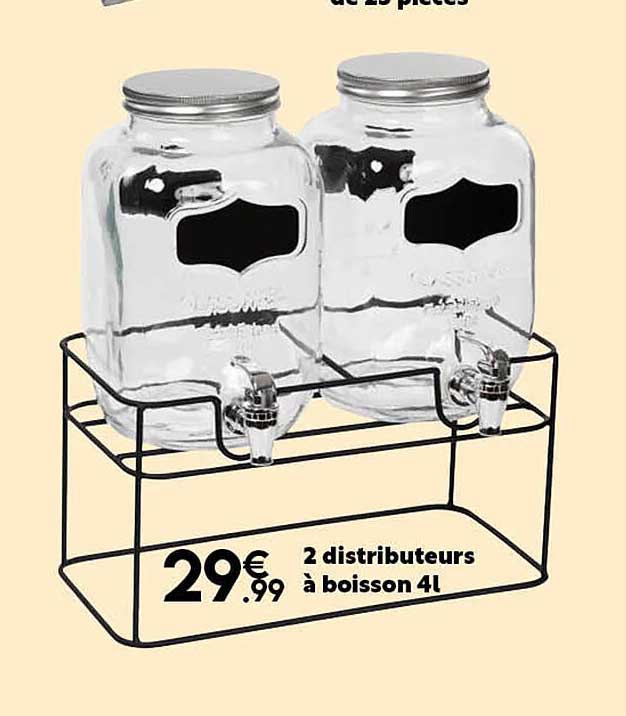 2 distributeurs à boisson 4 l