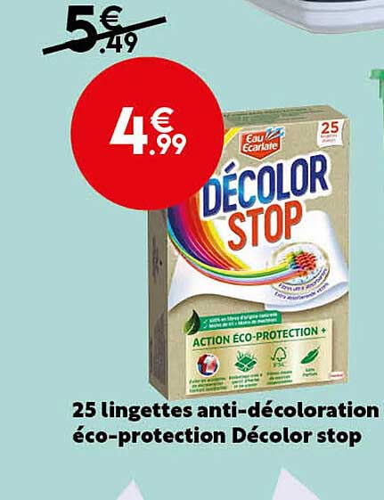 25 lingettes anti-décoloration éco-protection décolor stop