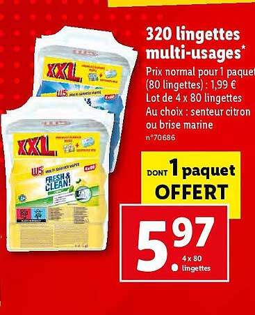320 Lingettes Multi-usages