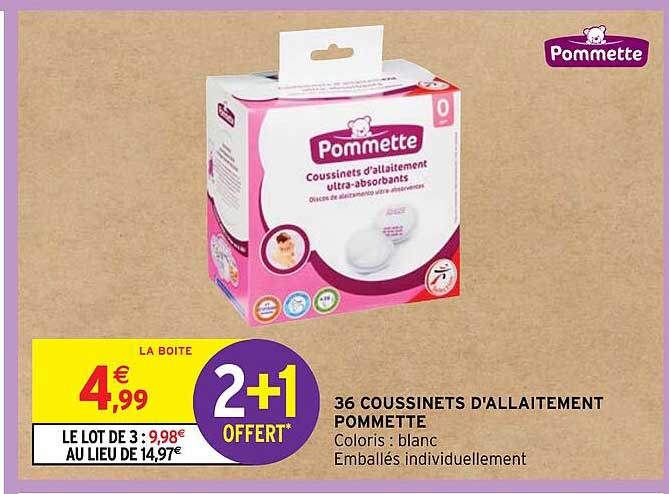 36 coussinets d'allaitement pommette
