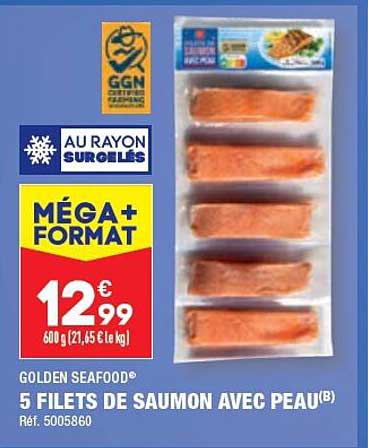 5 Filets De Saumon Avec Peau Golden Seafood