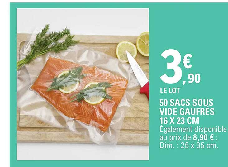 50 sacs sous vide gaufrés 16 x 23 cm