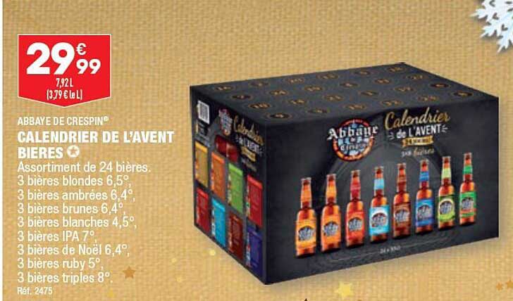 abbaye de crespin calendrier de l'avent bières