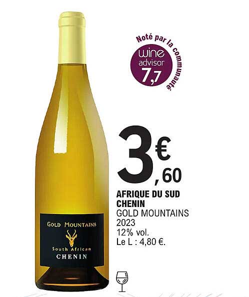 afrique du sud chenin gold mountains 2023 12% vol.