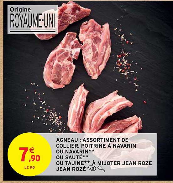 agneau : assortiment de collier, poistirne à navarin ou navarin ou sauté ou tajine à mijoter jean roze jean rozé