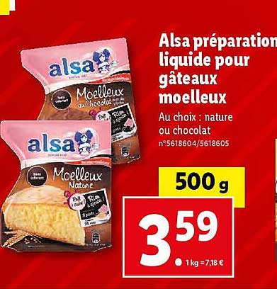 Alsa Préparation Liquide Pour Gâteaux Moelleux