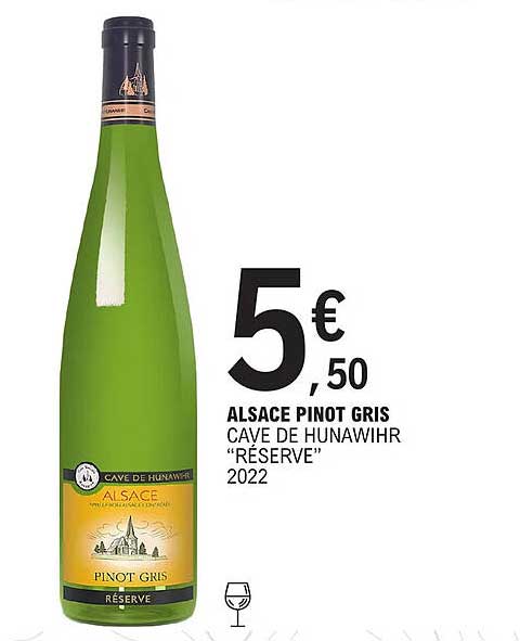 alsace pinot gris cave de hunawihr "réserve" 2022