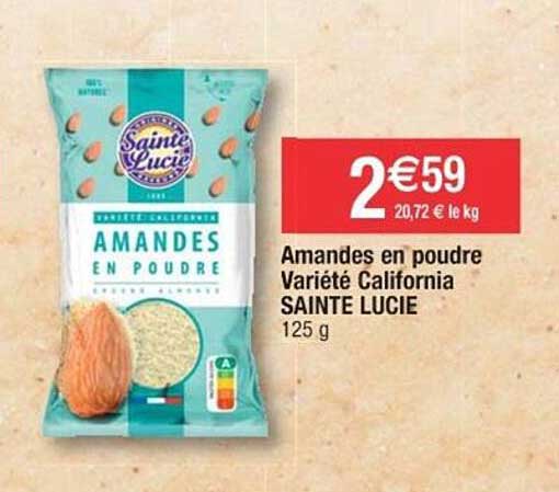 amandes en poudre variété california sainte lucie