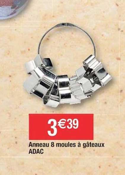 anneau 8 moules à gâteaux adac