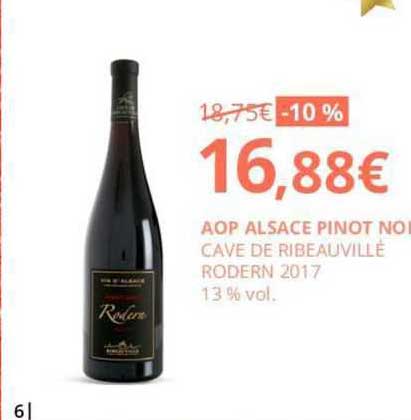 aop alsace pinot noir cave de ribeauville rodern 2017