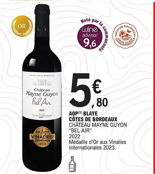 aop blaye côtes de bordeaux château mayne guyon "bel air" 2022