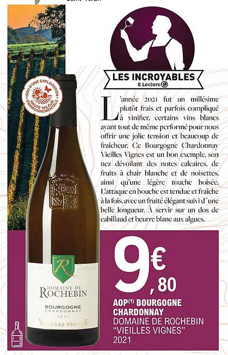 aop bourgogne chardonnay domaine de rochebin "vieilles vignes" 2021