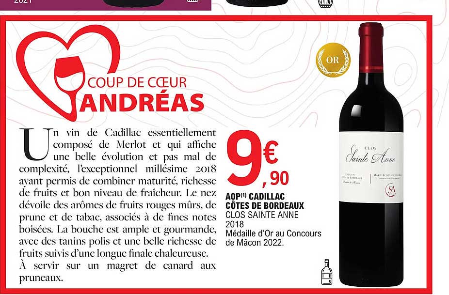 aop cadillac côtes de bordeaux clos sainte anne 2018
