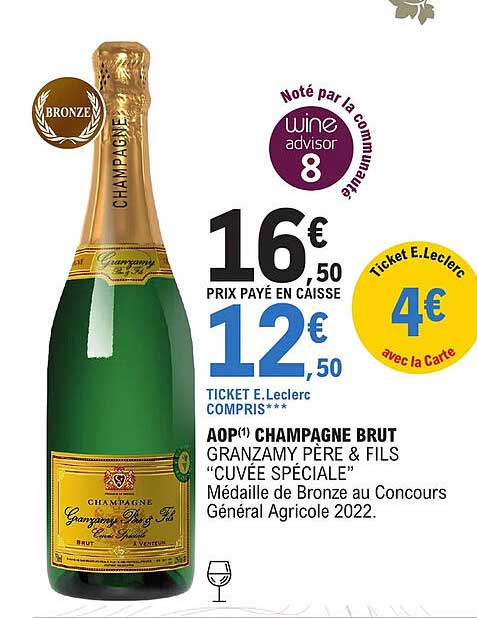 aop champagne brut granzamy père & fils "cuvée spéciale"