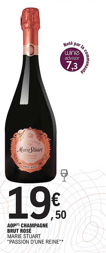 aop champagne brut rosé marie stuart "passion d'une reine"
