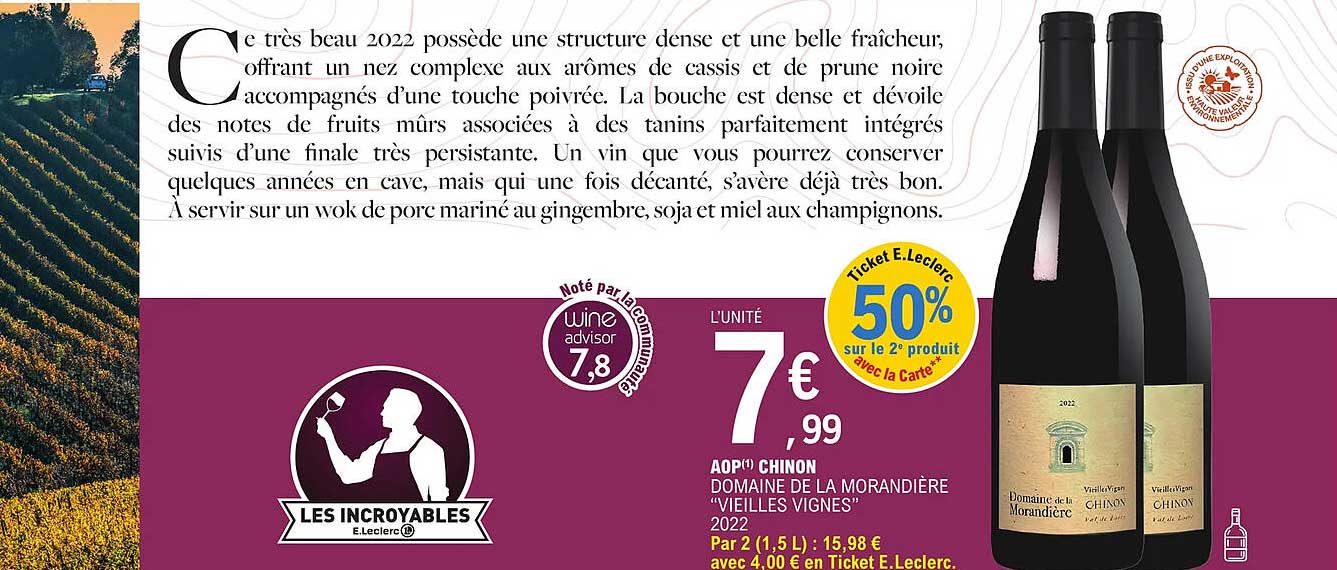 aop chinon domaine de la morandière "vieilles vignes" 2022