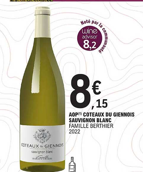 aop coteaux du giennois sauvignon blanc famille berthier 2022