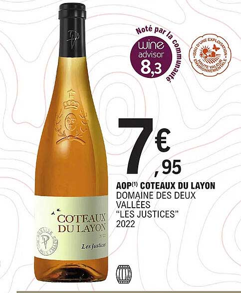 aop côteaux du layon domaine des deux vallées "les justices" 2022